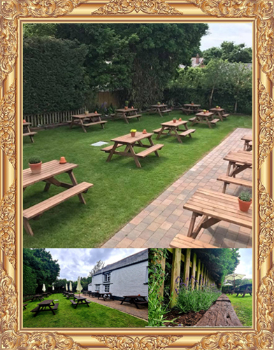 beer garden with frame